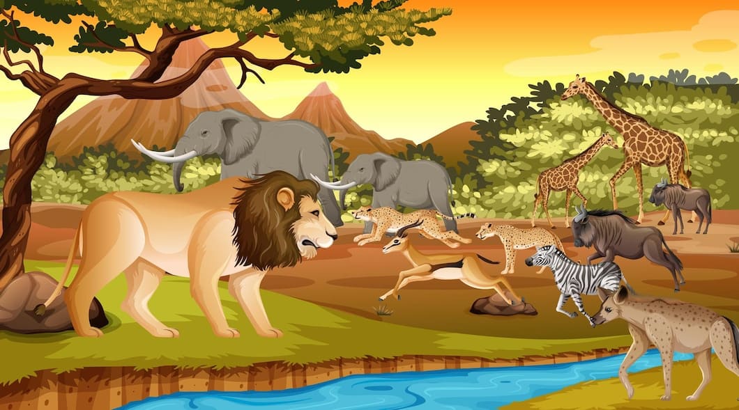 शेर, ऊंट, सियार और कौवा । Panchatantra Story In Hindi